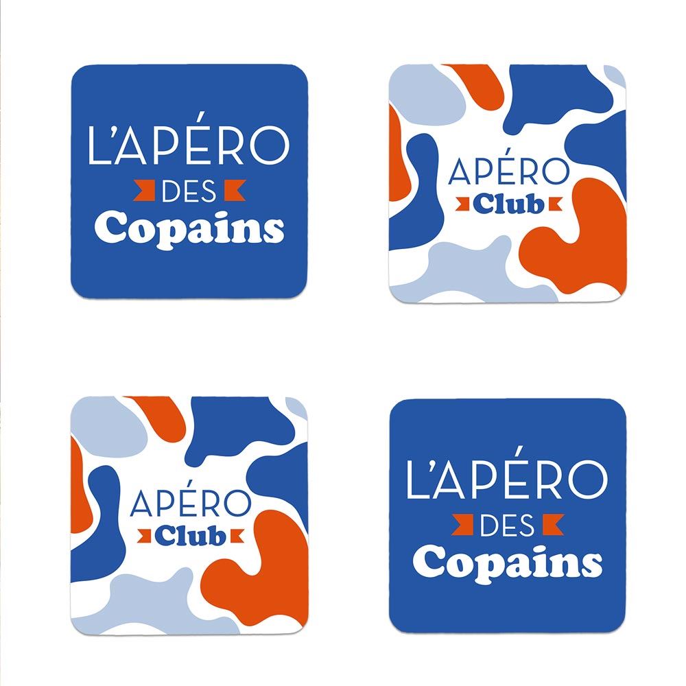 4 Dessous de verre apero des copains