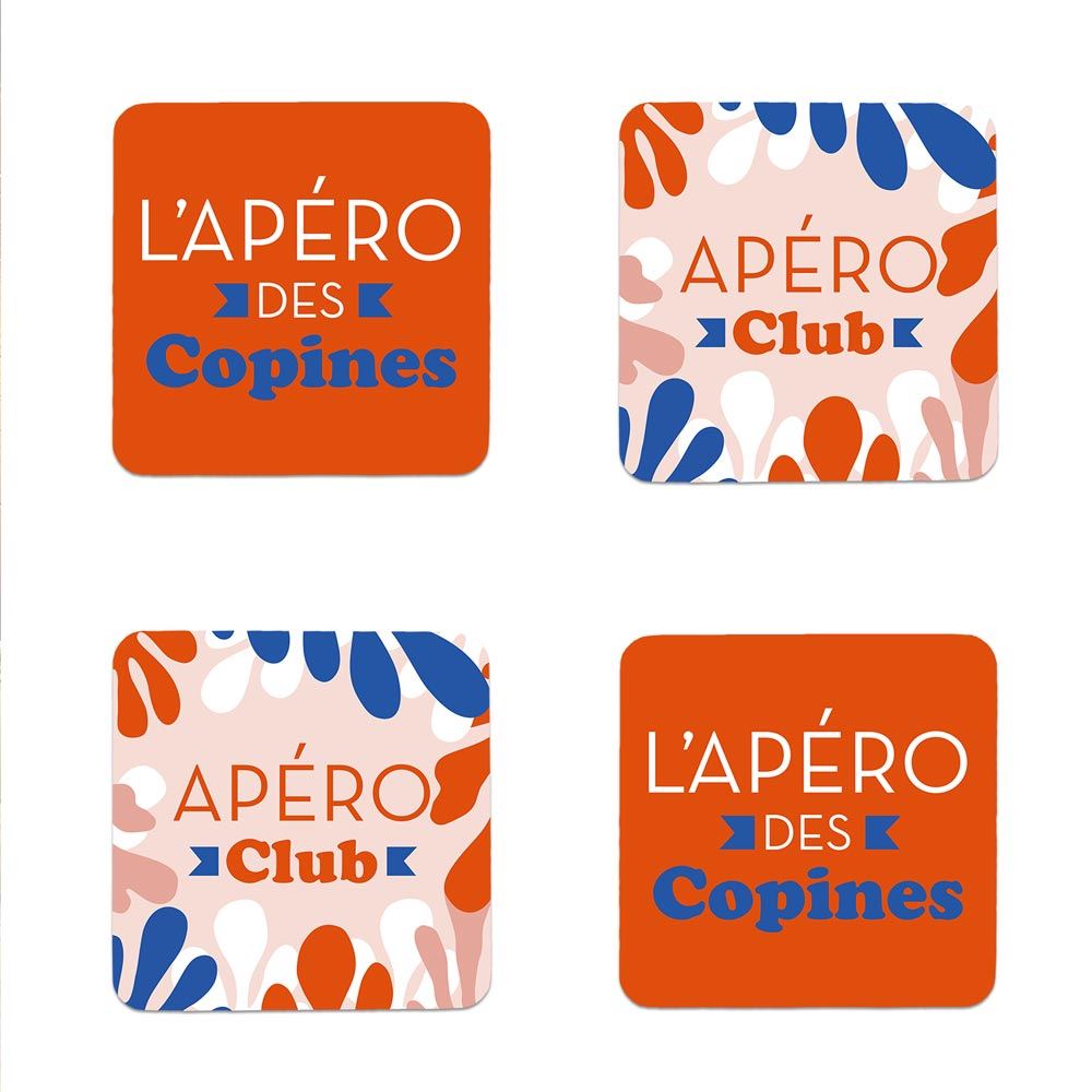 4 Dessous de verre apero des copines
