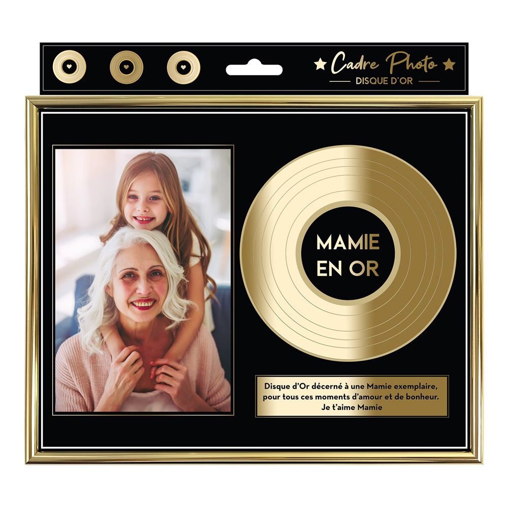 Cadre photo disque d or mamie