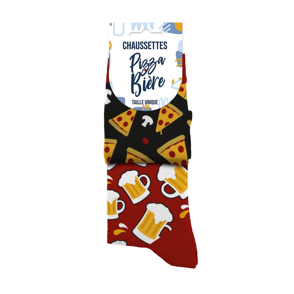 Chaussettes pizza/biere