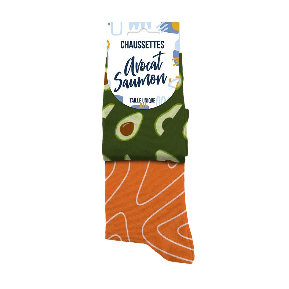 Chaussettes avocat/saumon