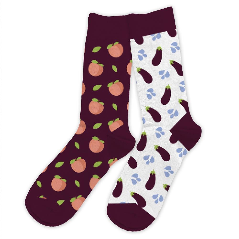 Chaussettes peche/aubergine