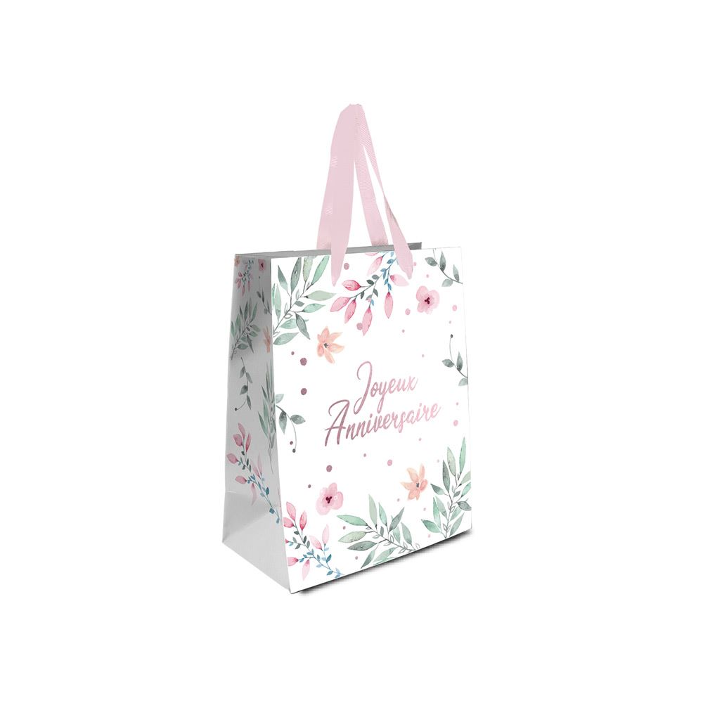 Pochette joyeux anniversaire fleurs mm
