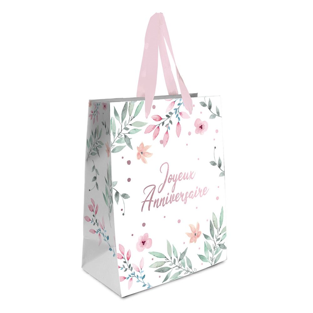 Pochette joyeux anniversaire fleurs gm