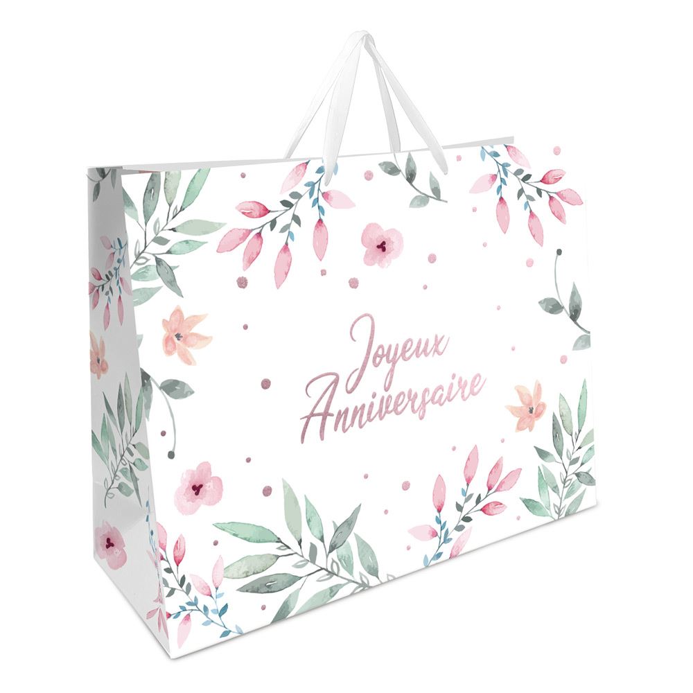 Pochette joyeux anniversaire fleurs hgm