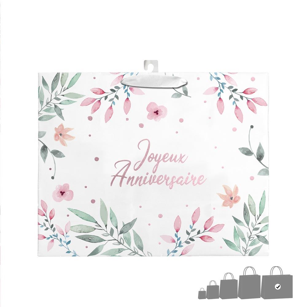 Pochette joyeux anniversaire fleurs hgm