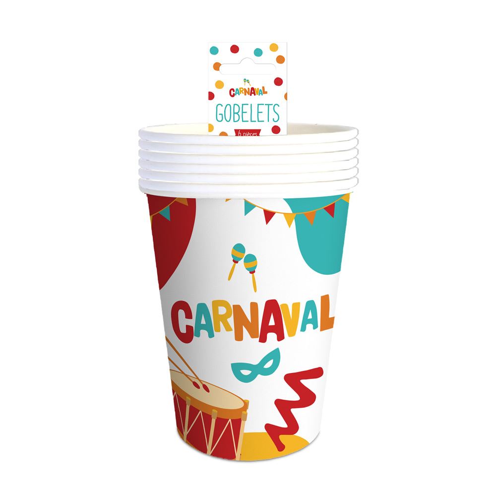Gobelets 6pcs carnaval