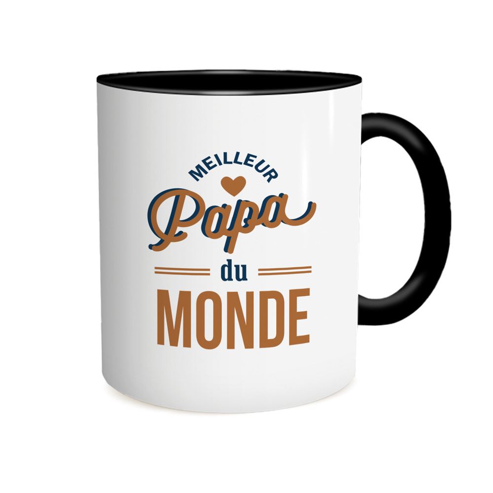 Mug noir meilleur papa du monde