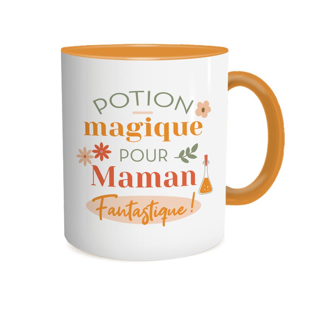 Mug orange potion magique pour maman