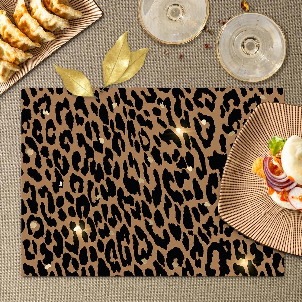 Set de table dore leopard
