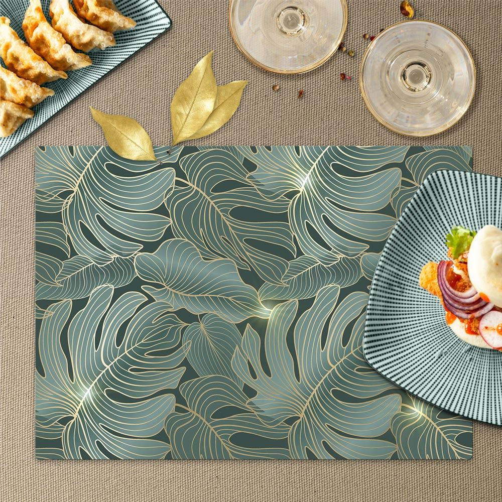 Set de table dore feuilles d or