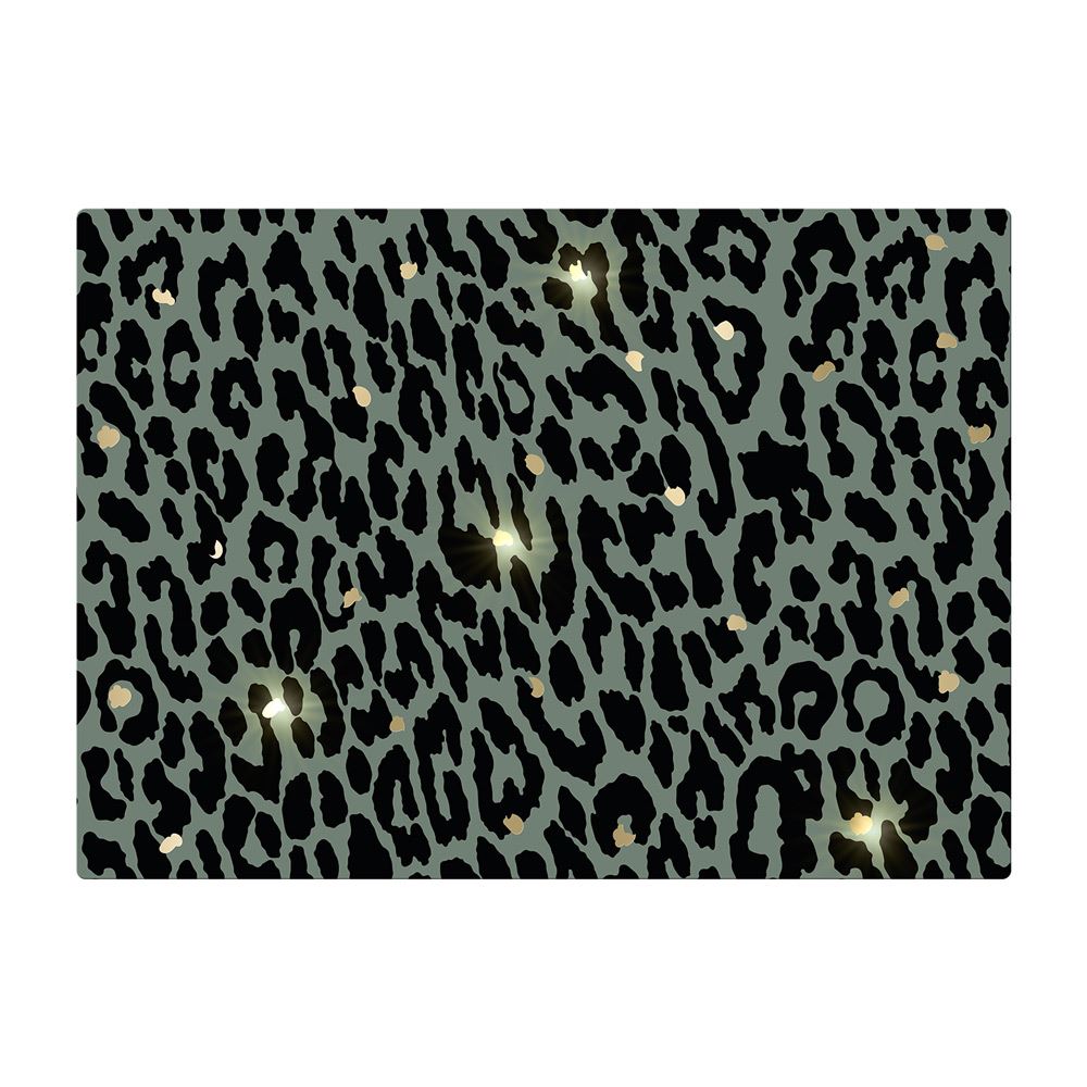 Set de table dore leopard vert