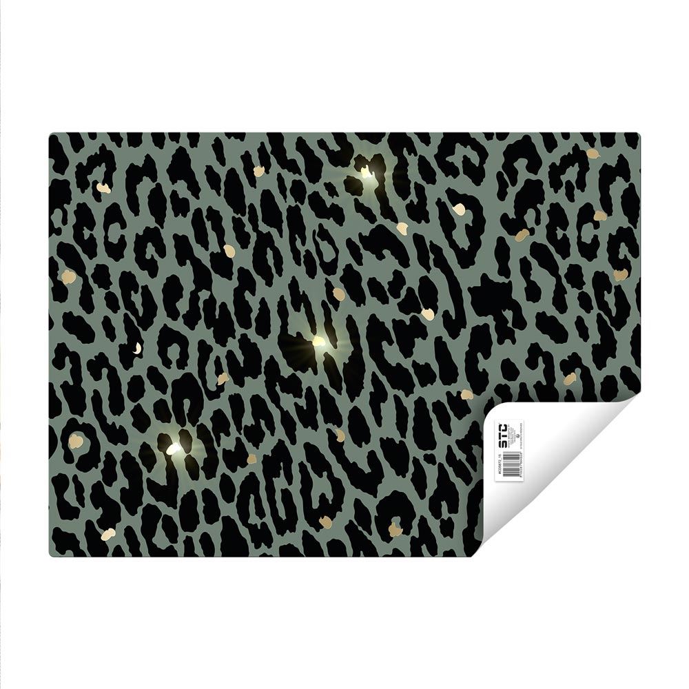 Set de table dore leopard vert
