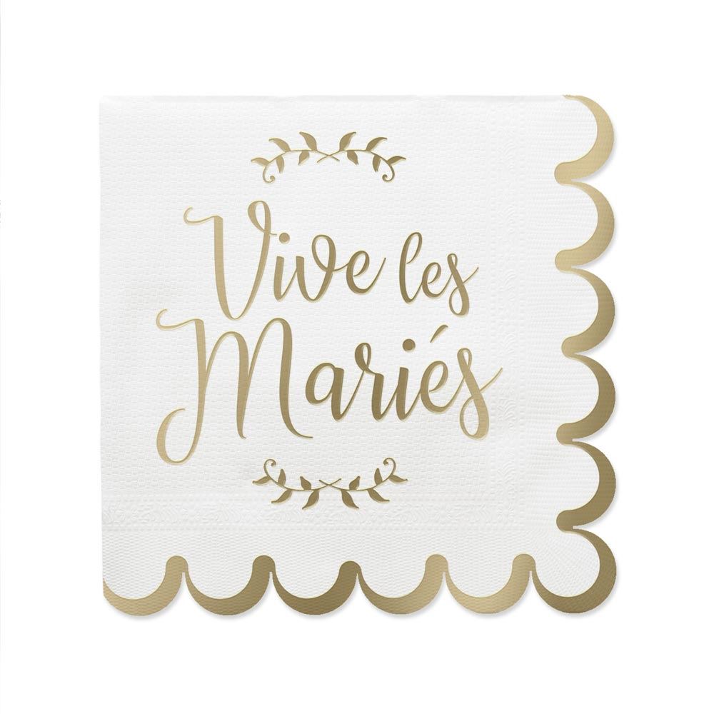 Serviettes festonnees 10pcs mariage