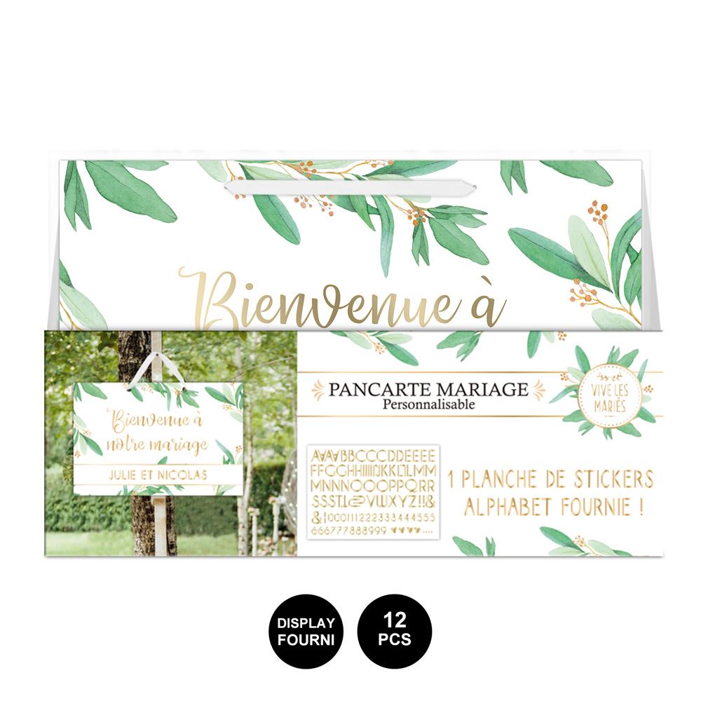 Pancarte bienvenue mariage
