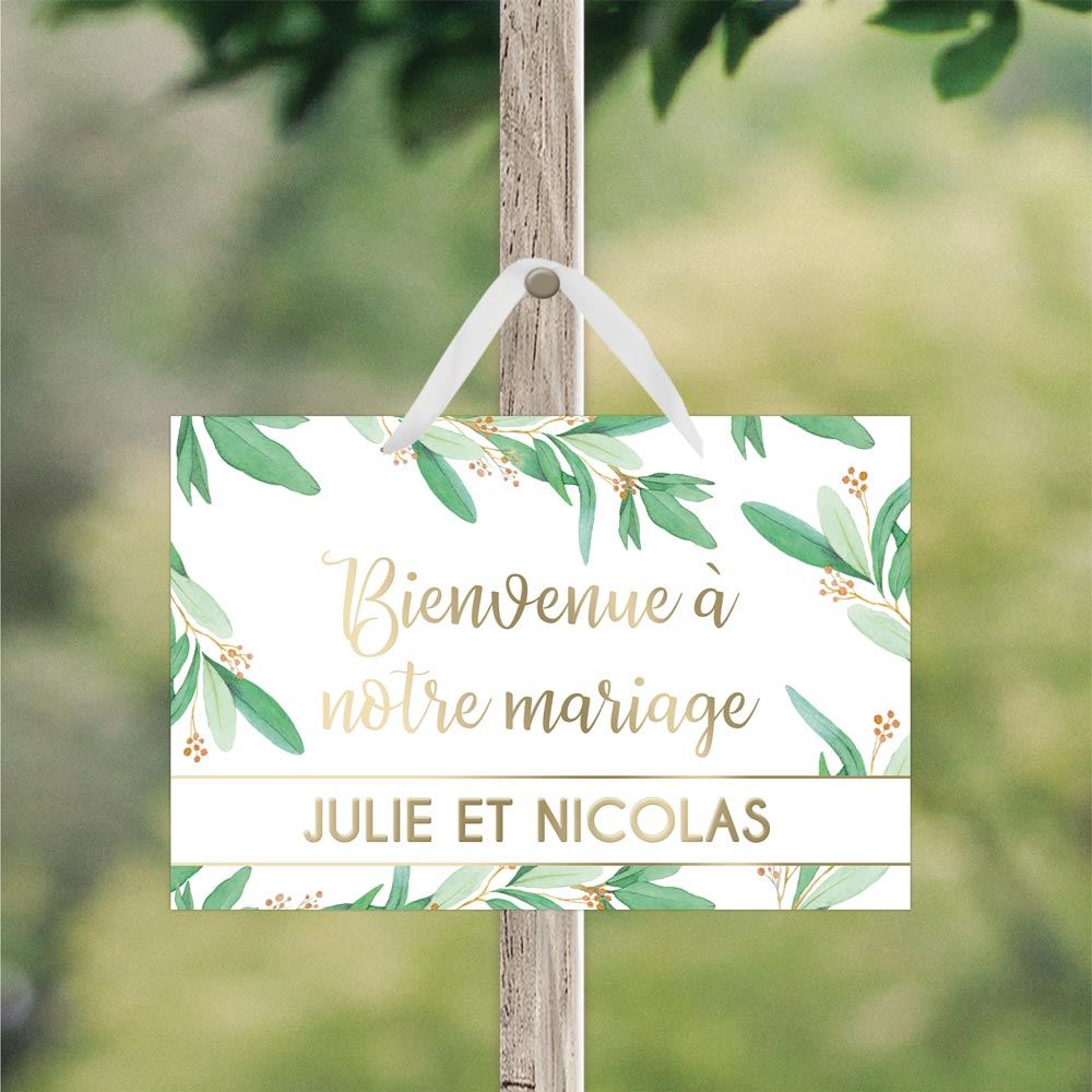 Pancarte bienvenue mariage

