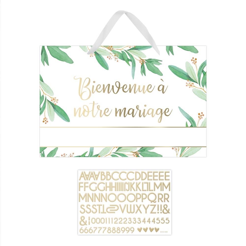 Pancarte bienvenue mariage
