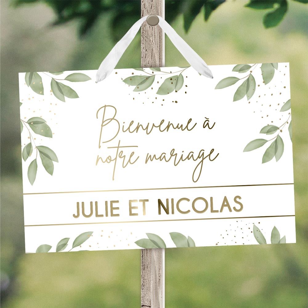 Pancarte bienvenue mariage