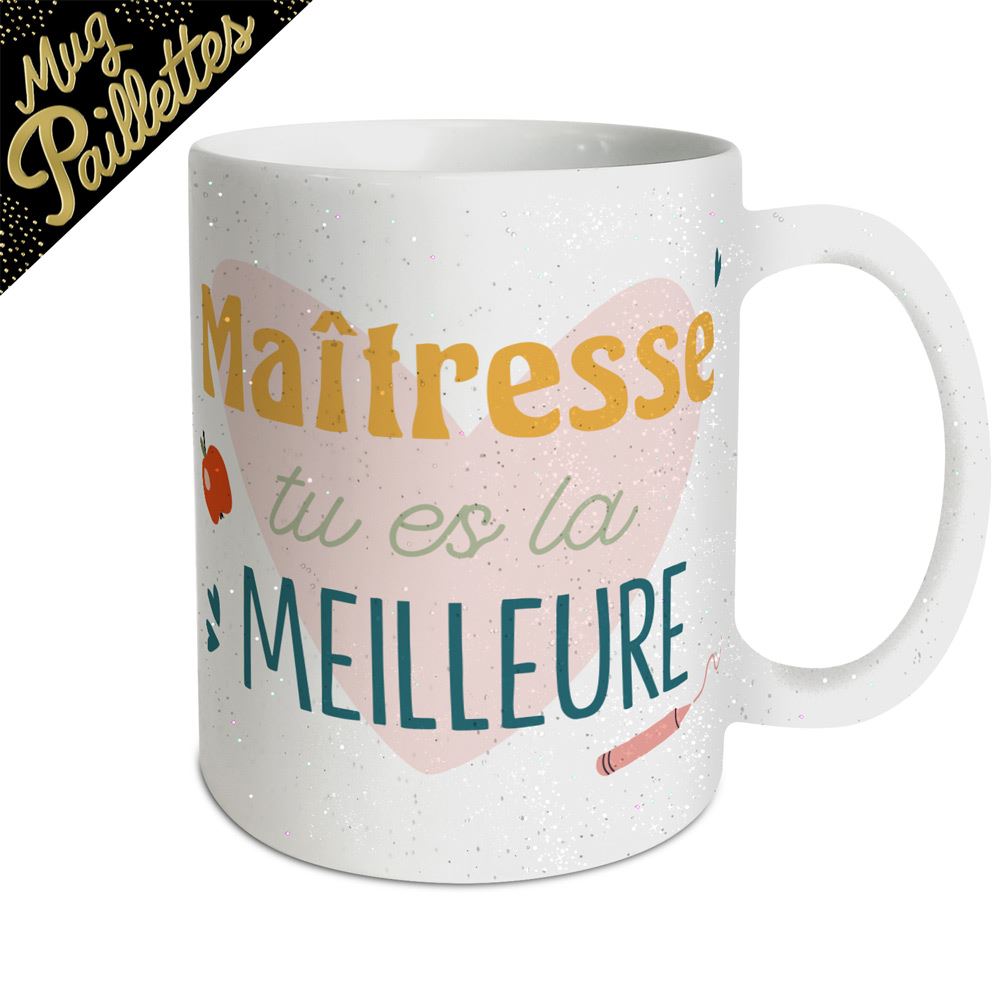 Mug a paillettes meilleure maitresse 
