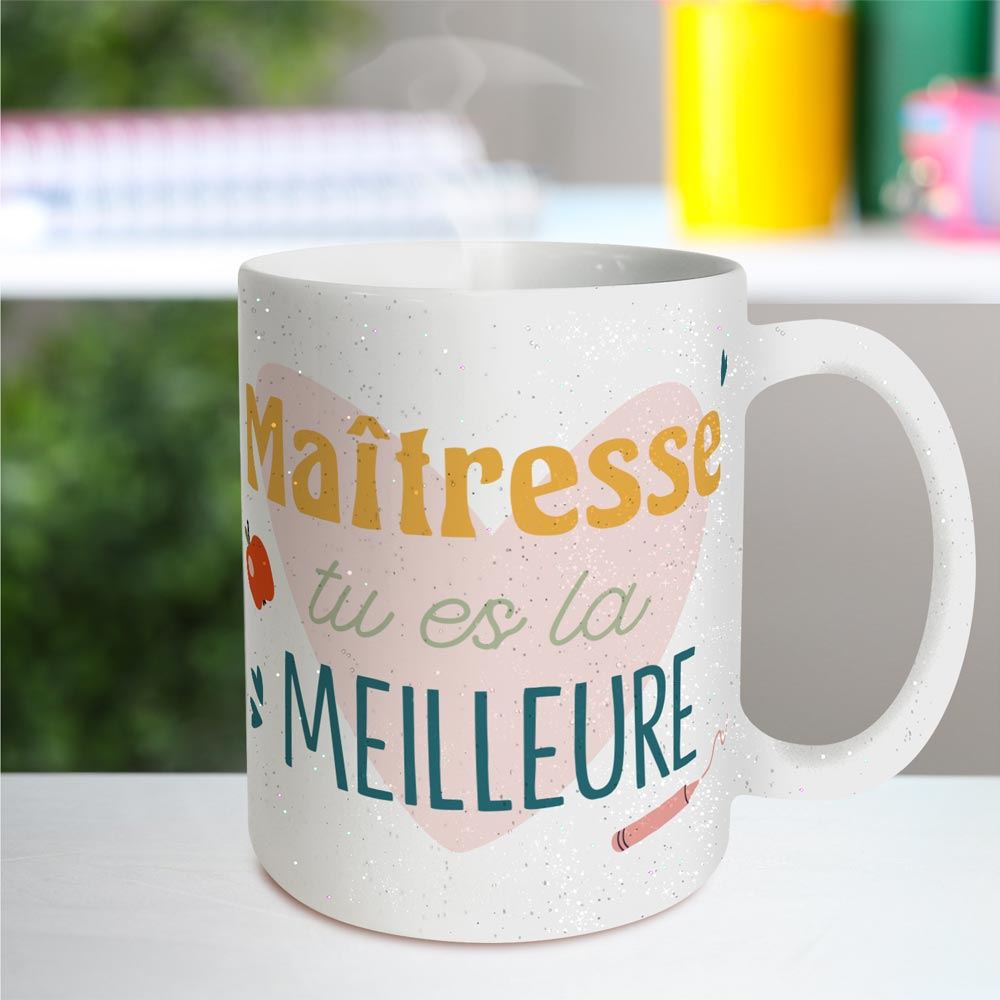 Mug a paillettes meilleure maitresse 
