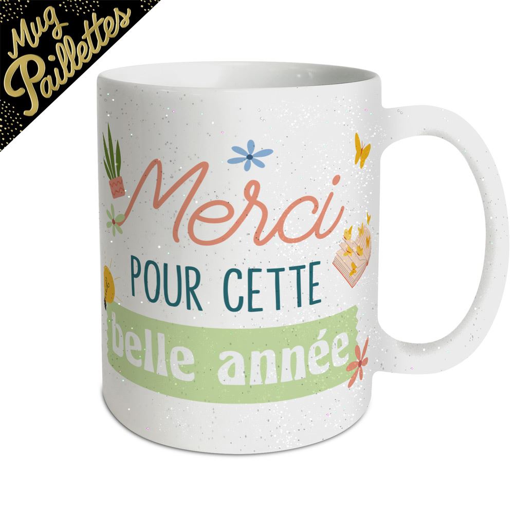 Mug a paillettes merci pour cette belle annee
