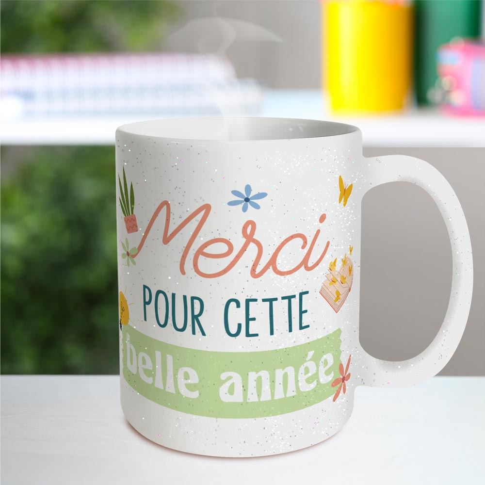 Mug a paillettes merci pour cette belle annee
