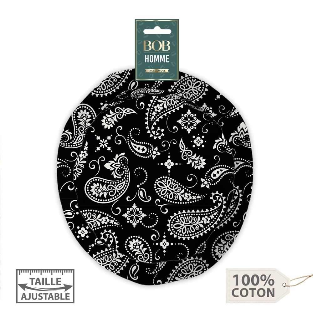 Bob imprime bandana noir homme