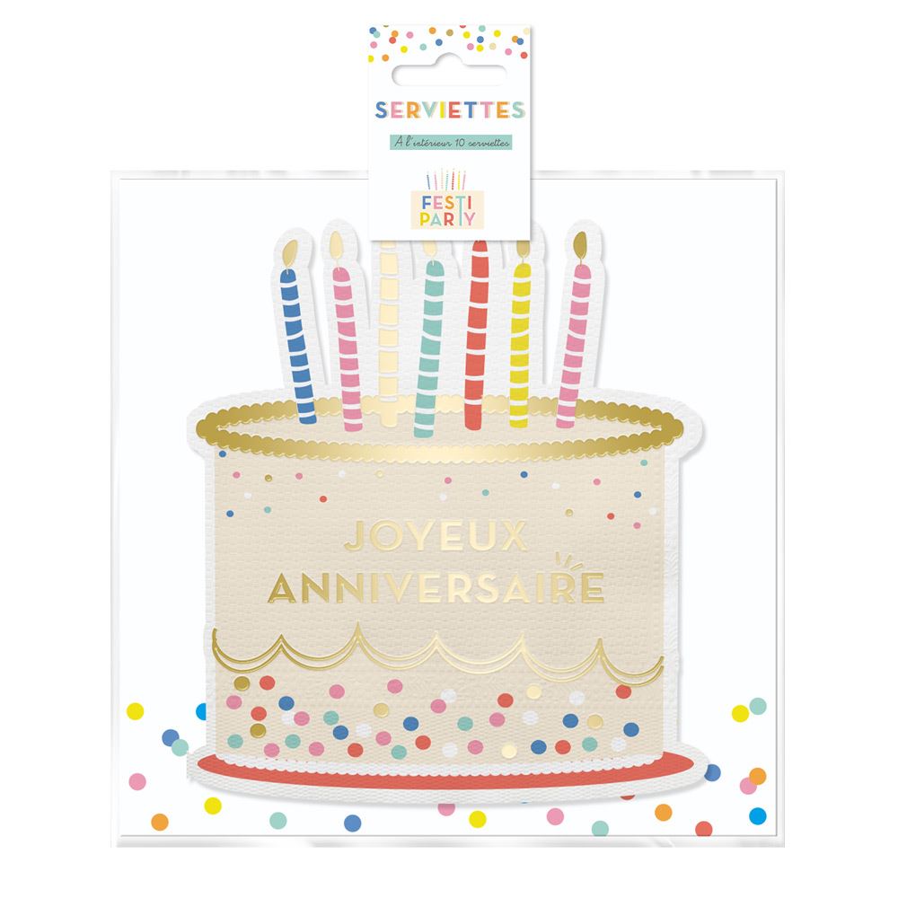 Pack 10 serviettes festi party
