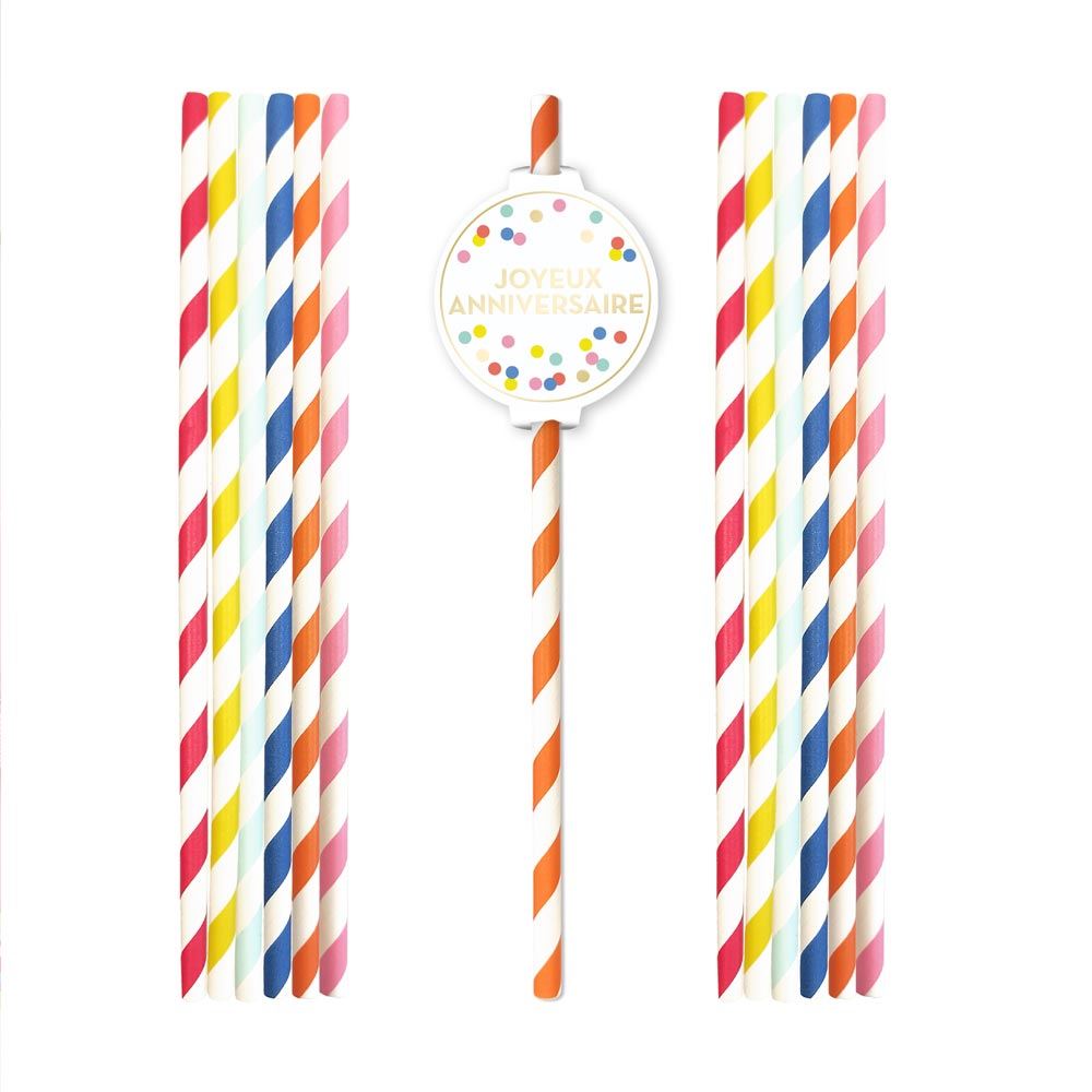 Pack 12 pailles festi party