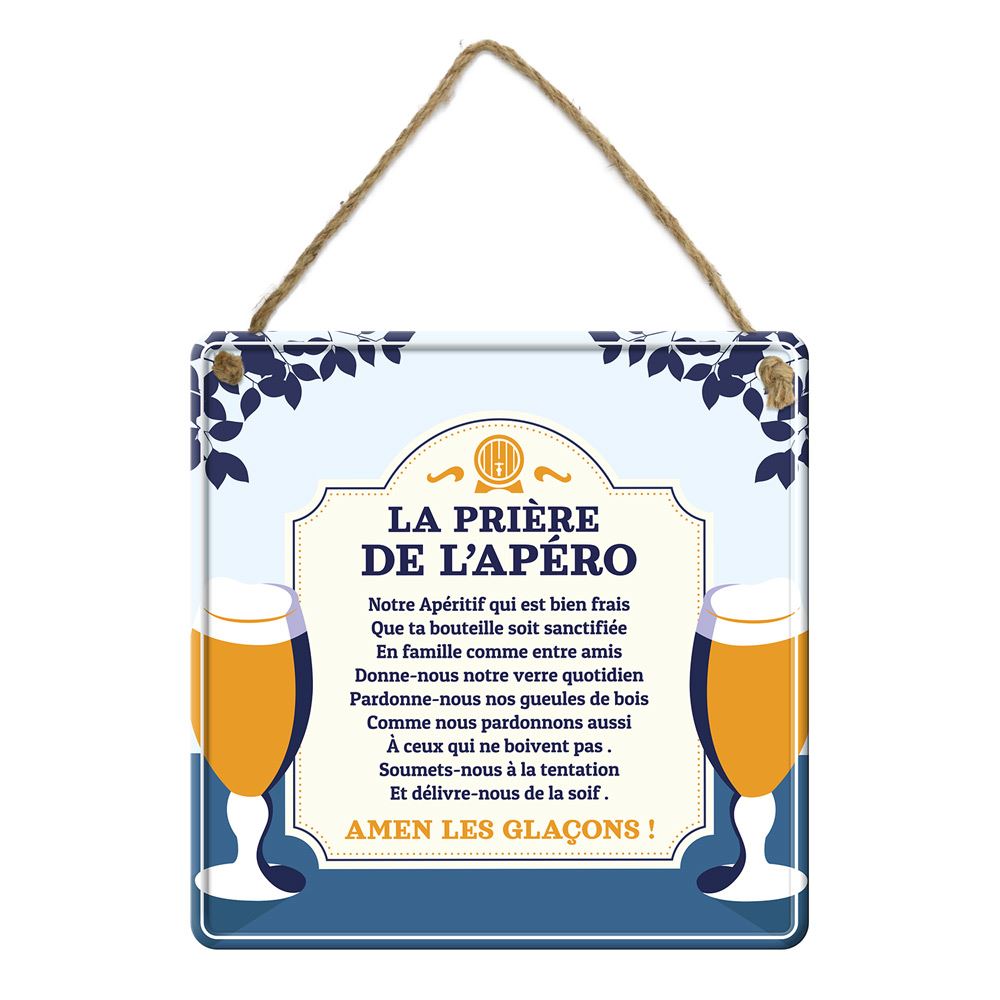 Plaque metal priere de l apero