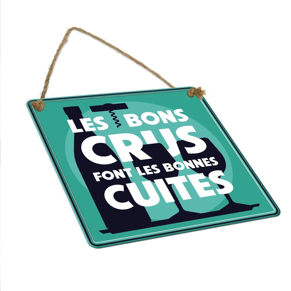Plaque metal les bons crus