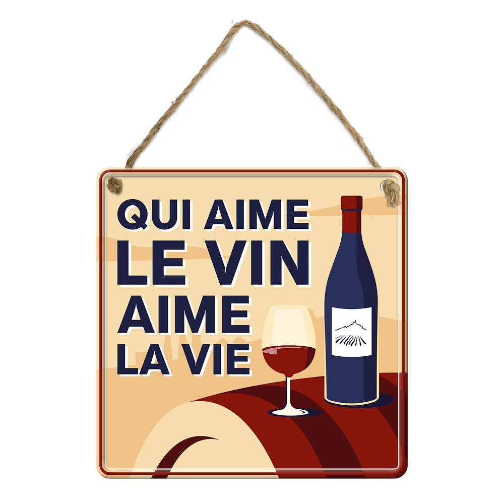 Plaque metal vin