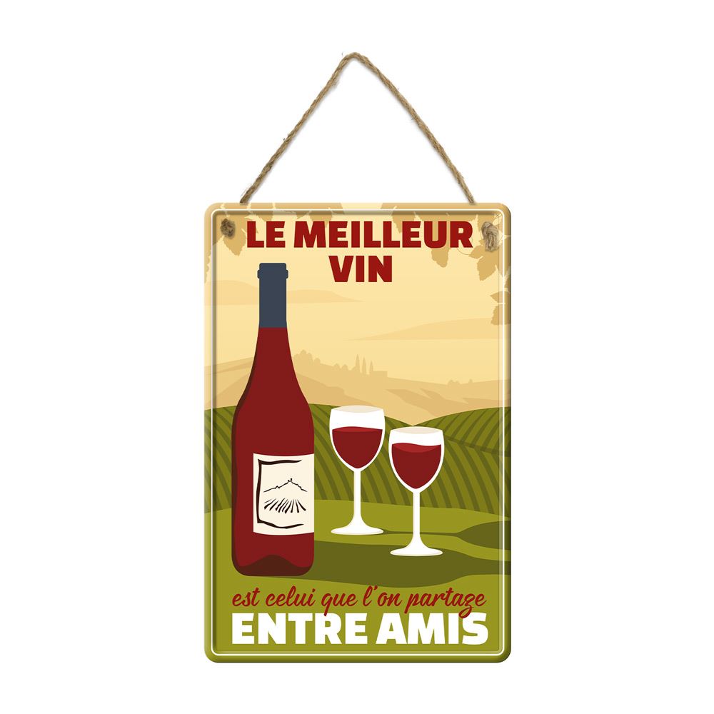 Plaque metal le meilleur vin