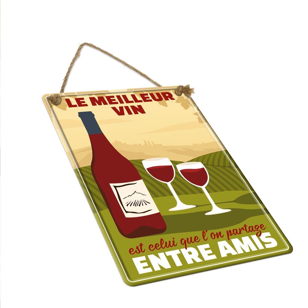Plaque metal le meilleur vin