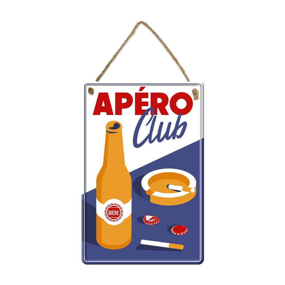 Plaque metal apero club