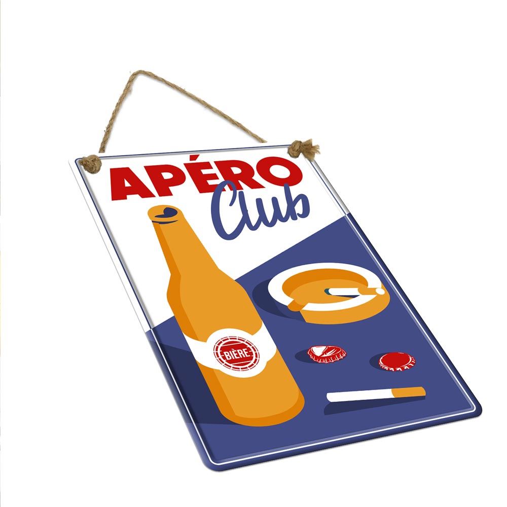 Plaque metal apero club