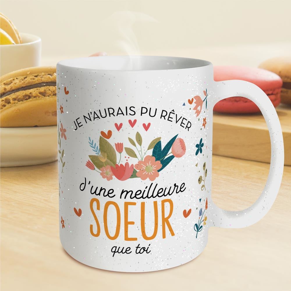 Mug a paillettes meilleure soeur
