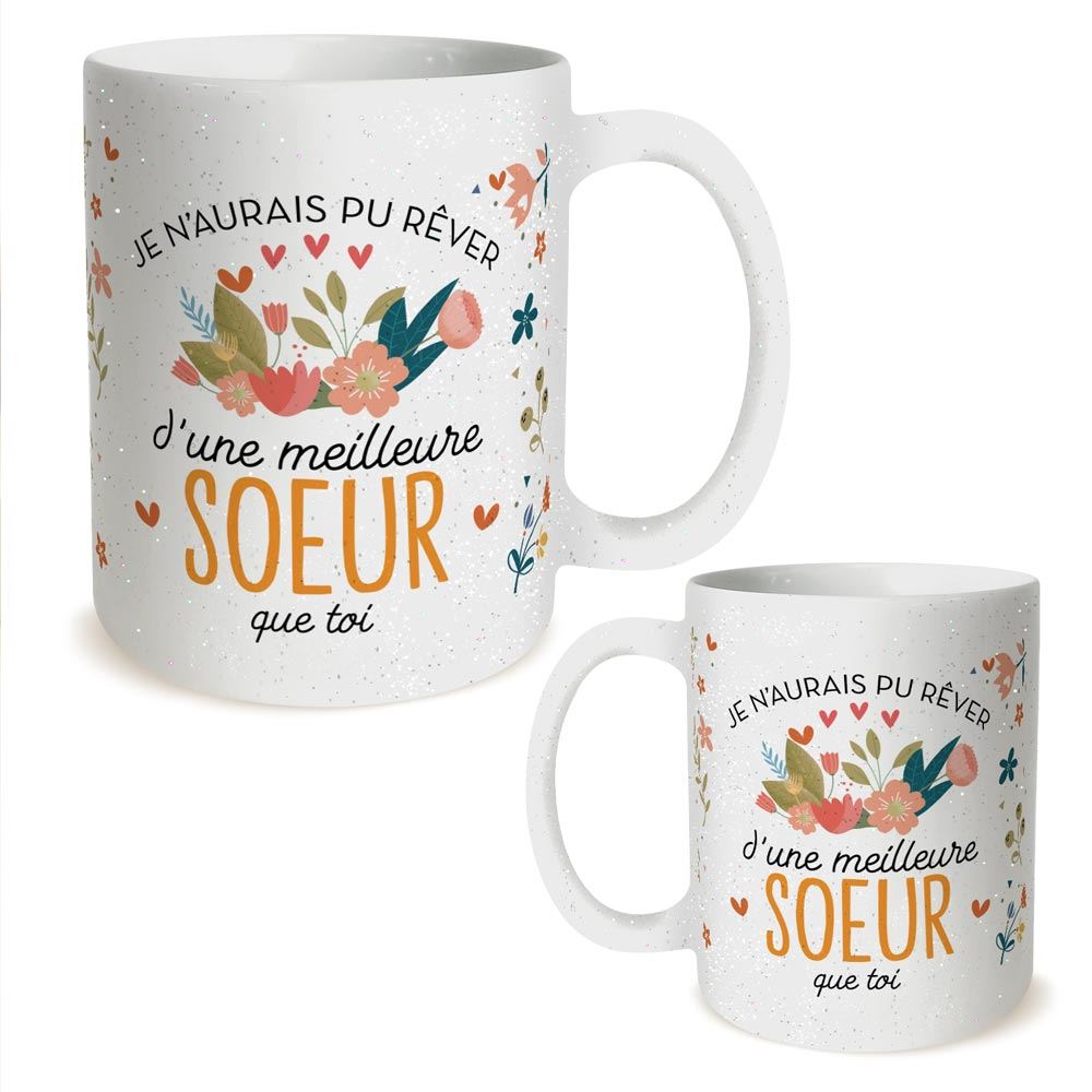 Mug a paillettes meilleure soeur
