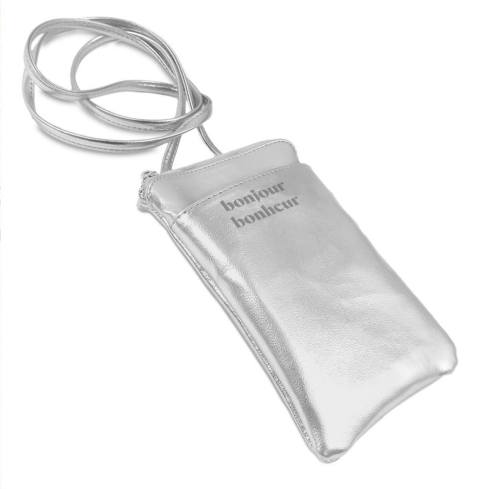 Pochette telephone metal argent