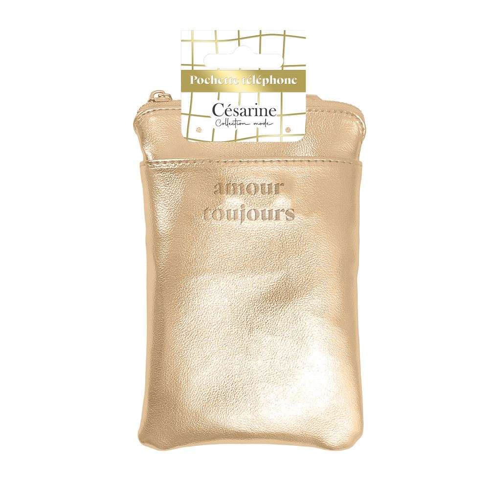 Pochette telephone metal bronze