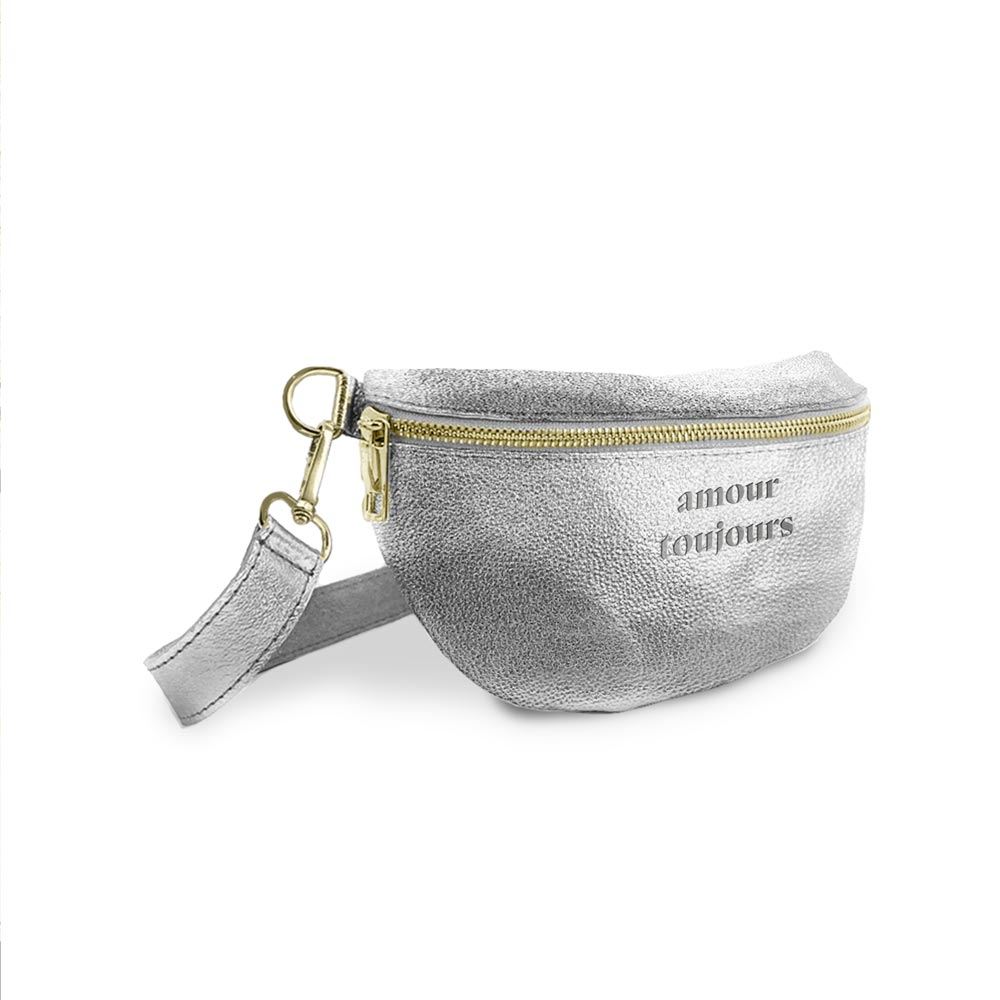 Sac banane metal argent