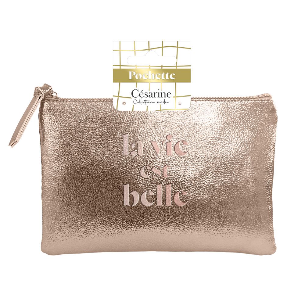 Sac pochette metal rose dore