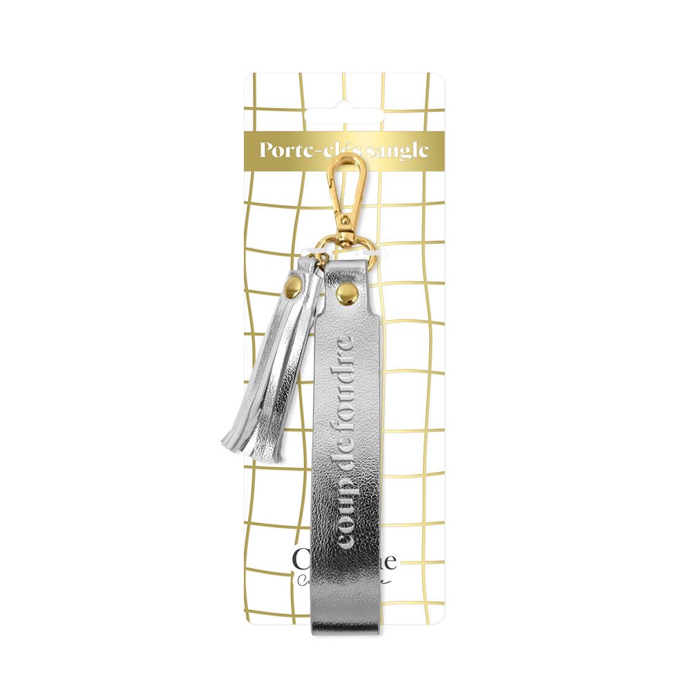 Porte cles metal argent