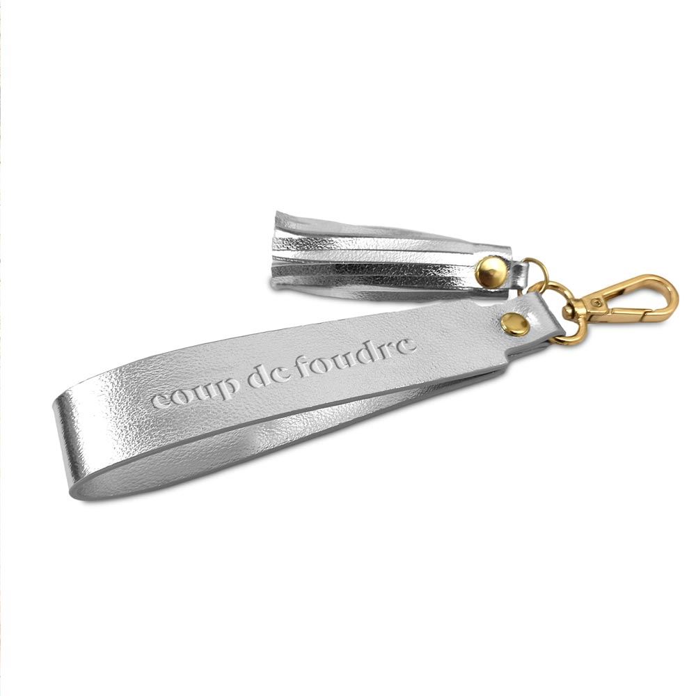 Porte cles metal argent