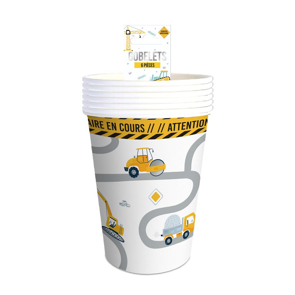 Pack 6 gobelets anniversaire chantier