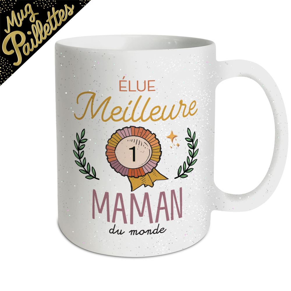Mug a paillettes elue meilleure maman
