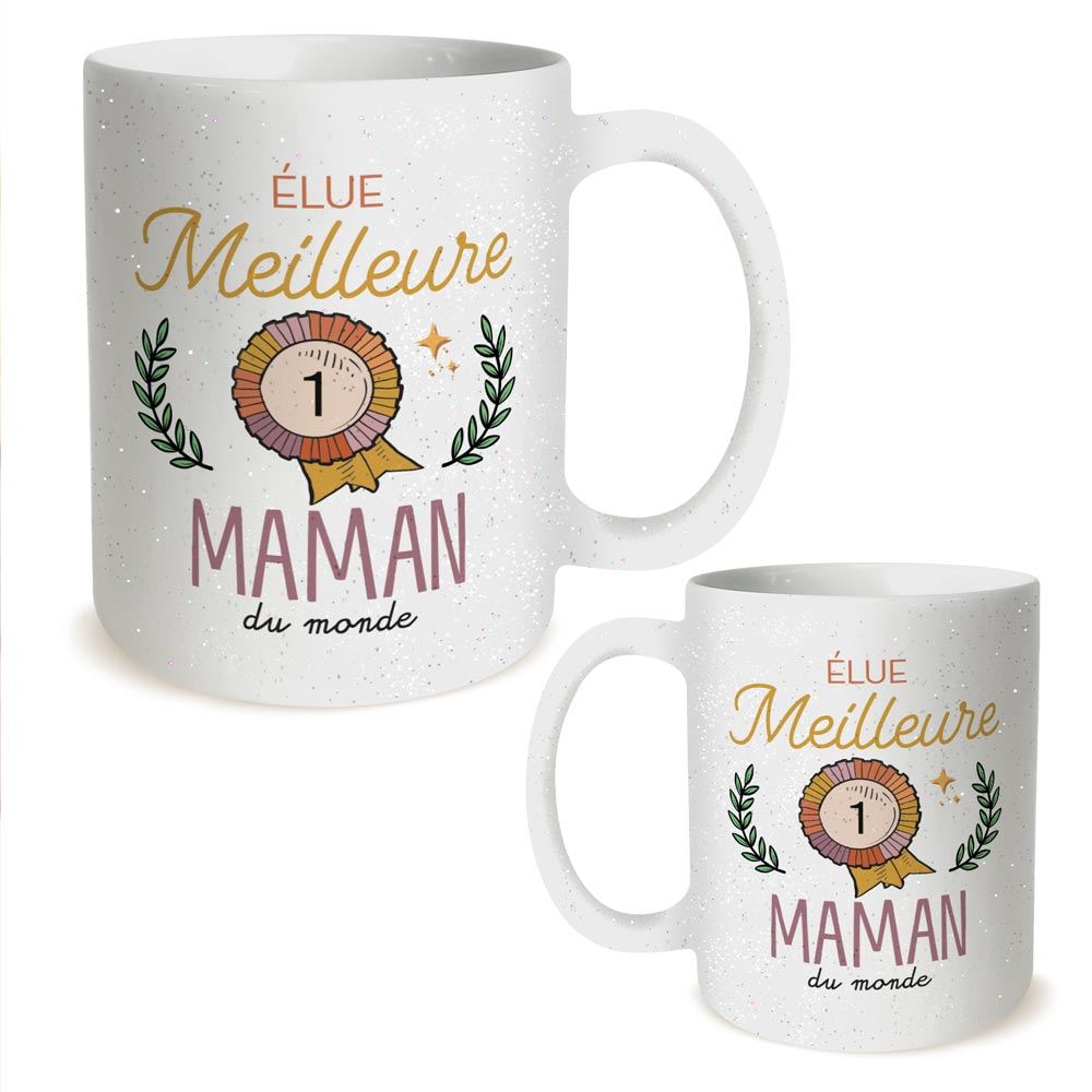 Mug a paillettes elue meilleure maman
