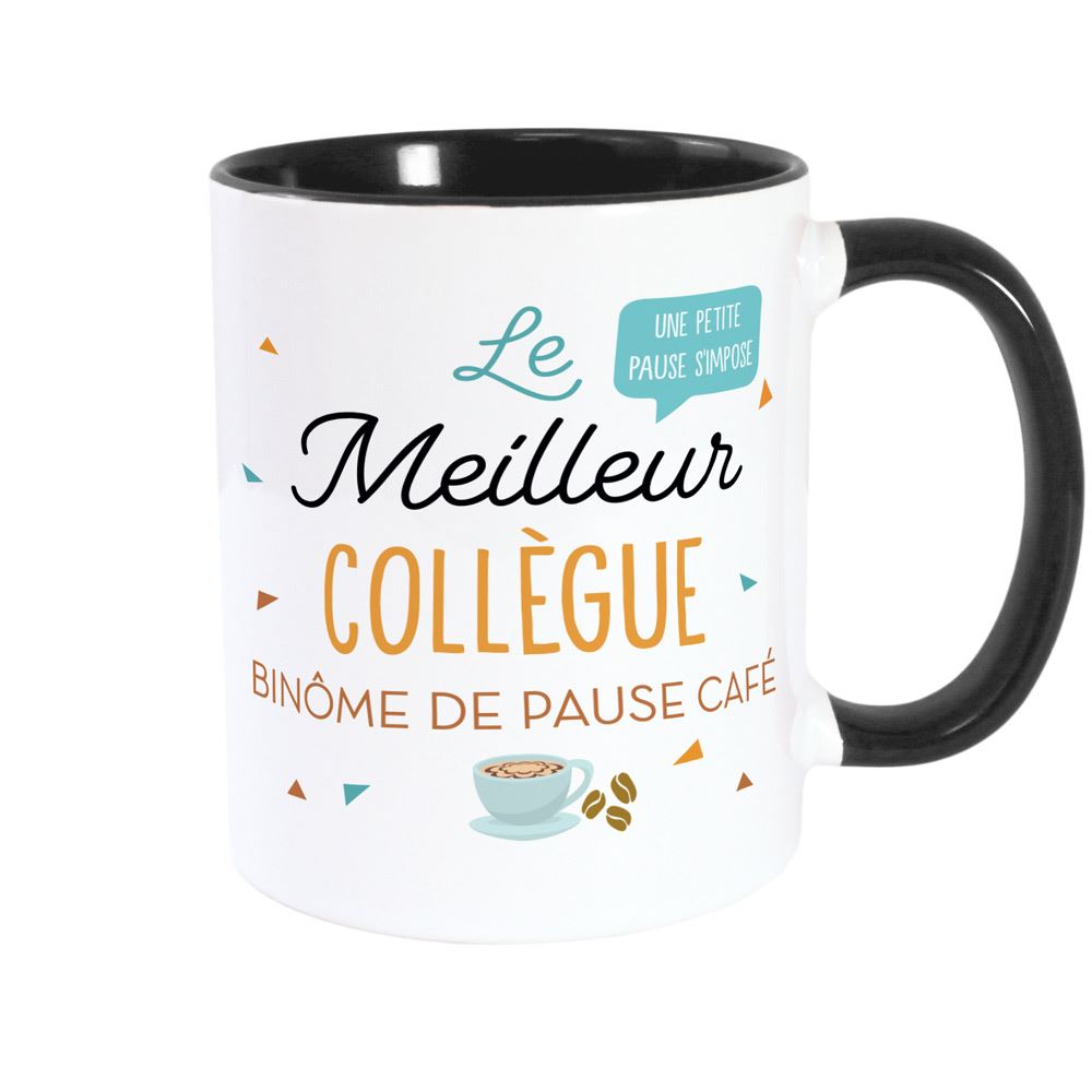 Mug noir meilleur collegue