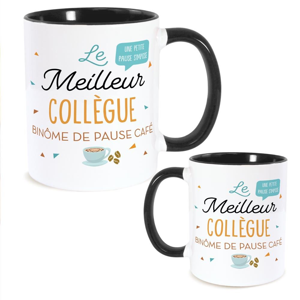 Mug noir meilleur collegue