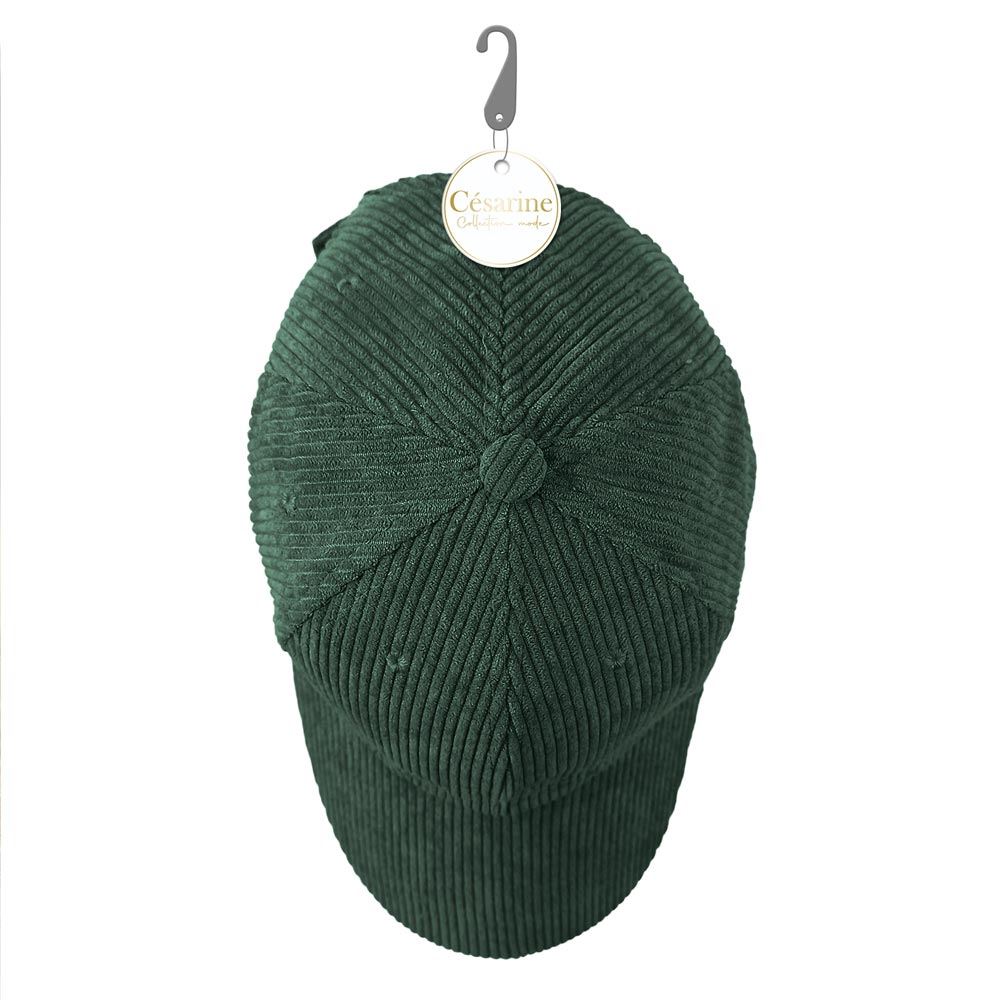 Casquette velours cotele vert